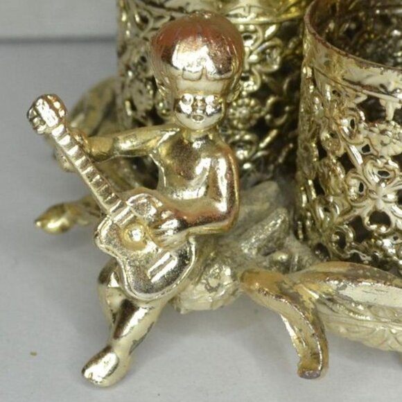 Vintage Sam Fink Lipstick Holder With Guitar Playing Figure Vanity Dresser Decor - Picture 2 of 5